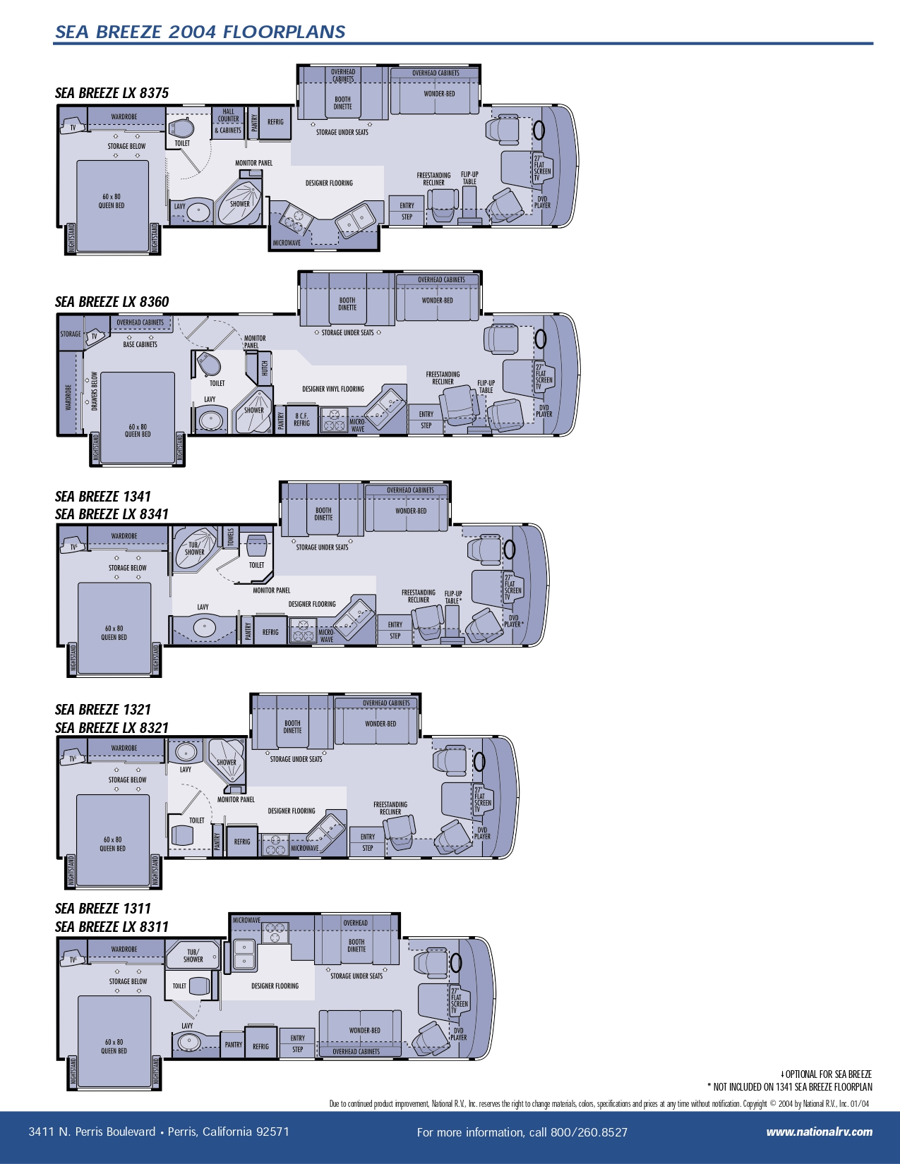 2004 National RV Sea Breeze Spec Sheet - RV Roundtable Buy - Sell - Join