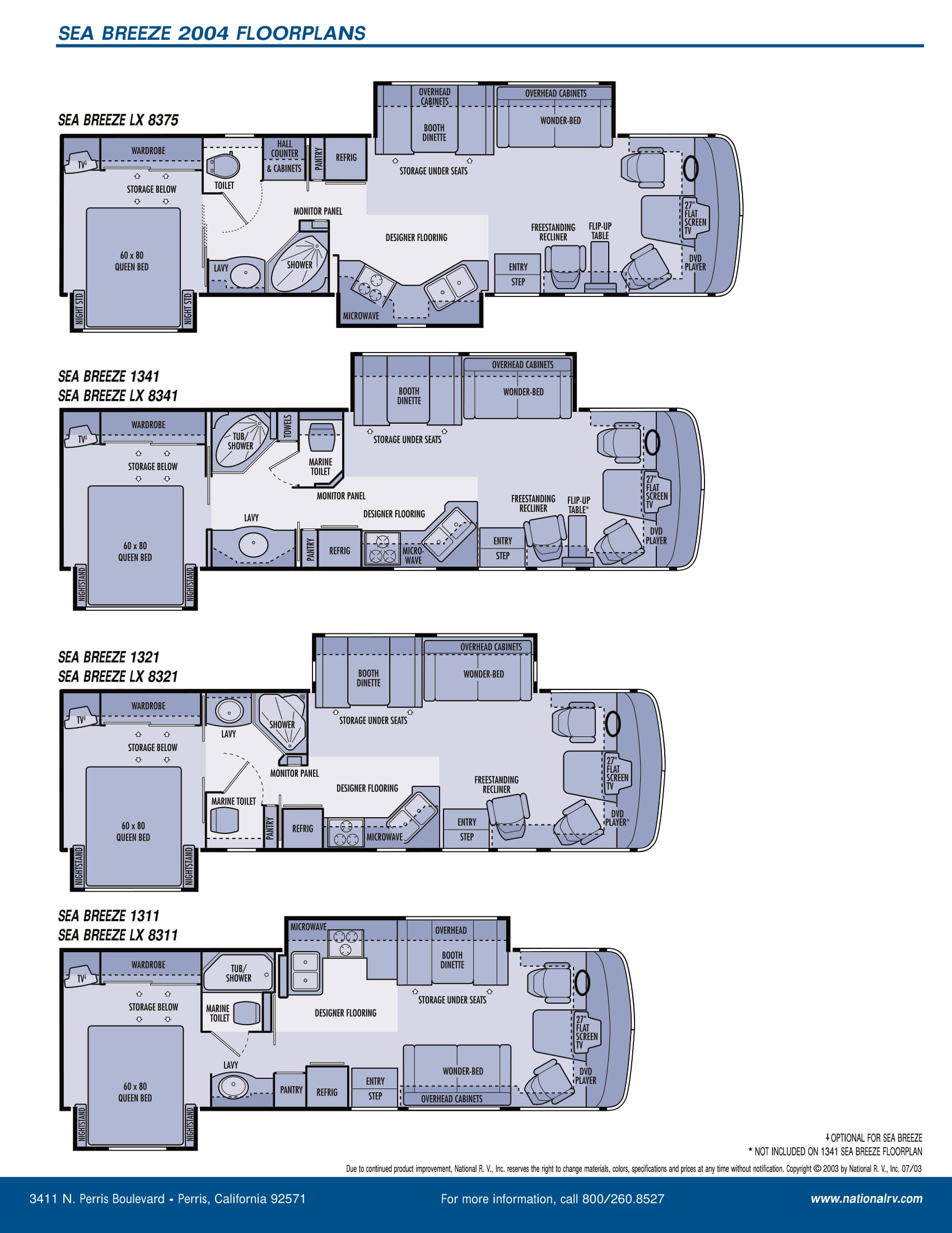 2004 National RV Sea Breeze Spec Sheet - RV Roundtable Buy - Sell - Join